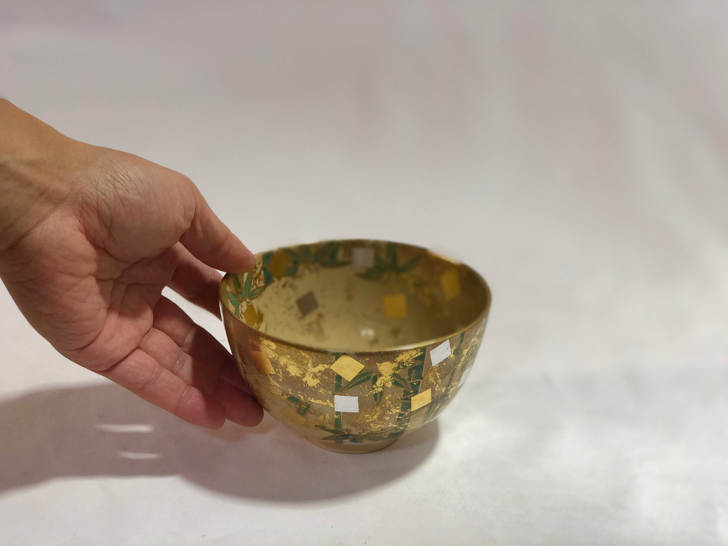 竹柄の抹茶茶碗